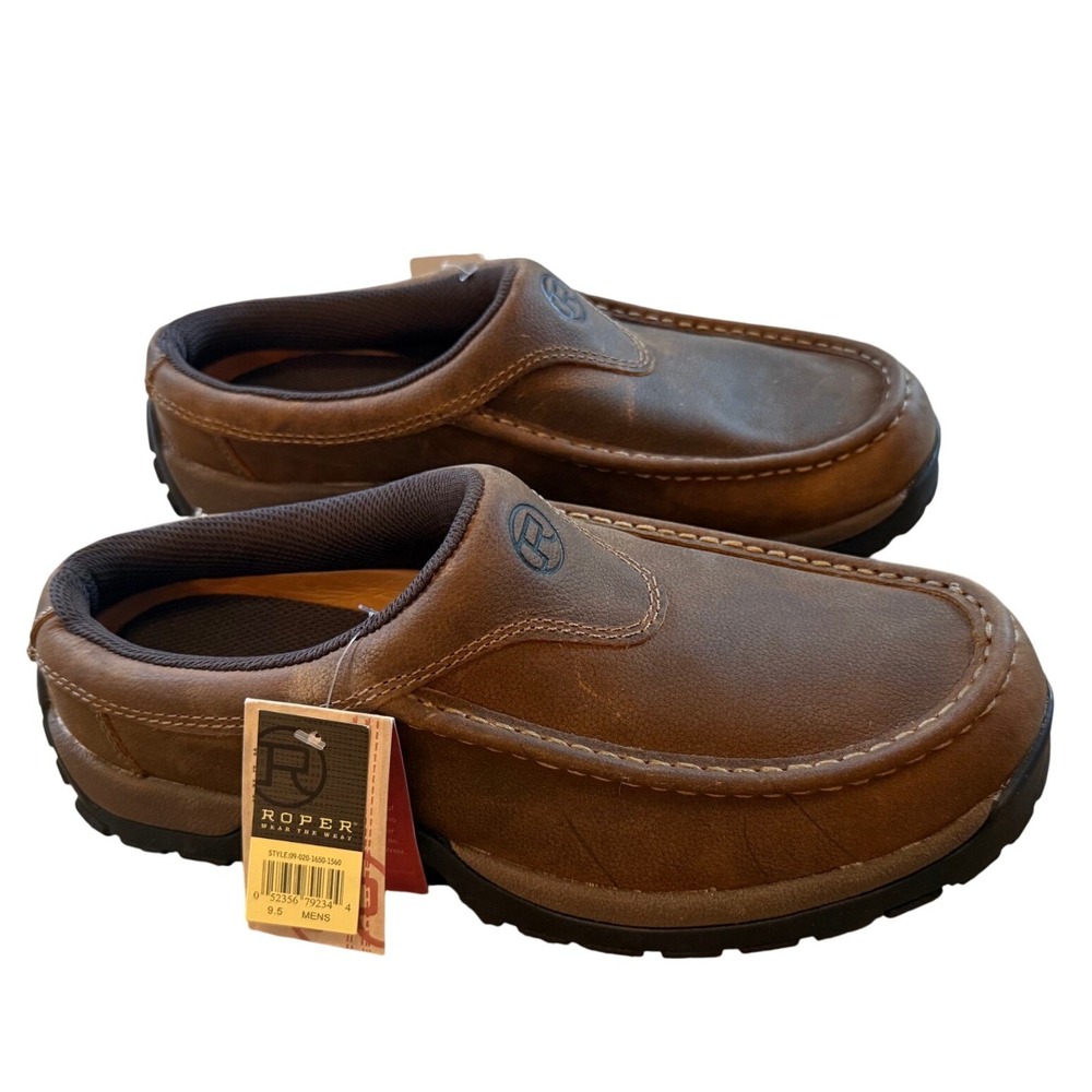 Roper Brown‎ Leather Slip On Mules Men's 9.5